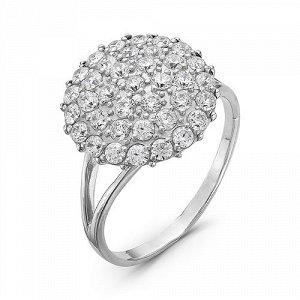 Серебряное кольцо с бесцветными фианитами - 096