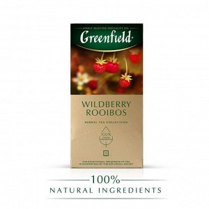 Чай травяной Greenfield Wildberry Rooibos [25пак, земляника и клюква, Россия]
