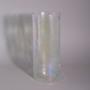 Элегантная цилиндрическая ваза "Cracle White" - Высота 35 см, Диаметр 14,6 см, 1 шт.