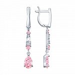 Серьги из серебра с фианитом