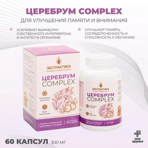 "ЦЕРЕБРУМ КОМПЛЕКС" серия Экстрактика, №60, капсулы по 450 мг - улучшения памяти и внимания