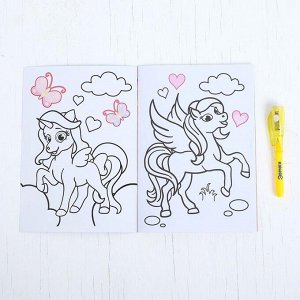 Раскраска с наклейками «Пони»
