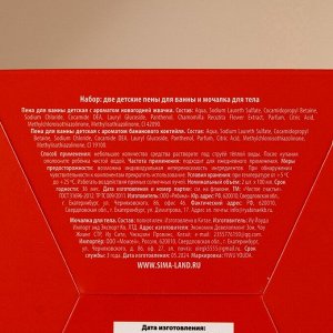 Подарочный набор детский «Ярких эмоций!»: пена для ванны 2x100 мл и мочалка для тела, Чистое счастье