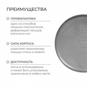 Подушка балансировочная ONLYTOP, массажная, d=35 см, цвет серый