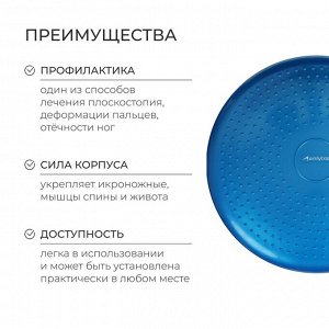 Подушка балансировочная ONLYTOP, массажная, d=35 см, цвет синий