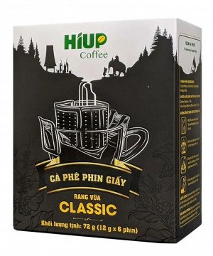 Hiup Coffe - классический молотый кофе в дрип пакете 6*12 гр