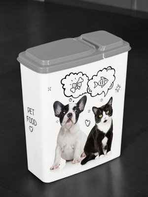 КОНТЕЙНЕР ДЛЯ КОРМА С ДЕКОРОМ LUCKY PET 2,3Л (Серый)
