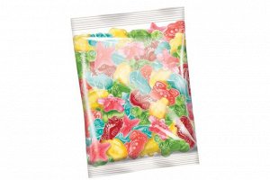 «KrutFrut», мармелад жевательный со вкусом Маракуйя, Черешня, Персик, Красная смородина, Персик/Апельсин, Черная смородина, Яблоко (упаковка 0,5 кг)