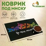 Коврик под миску &quot;Пижон&quot; 43 х 28 см &quot;Чё так мало?&quot;