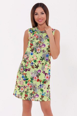 #70717 Платье Салатовый/цветы