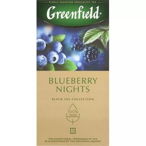 Чай черный Greenfield Blueberry nights [25пак, черника, ежевика, Россия]