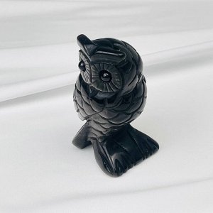Фигурка Сова из серебристого Обсидиана