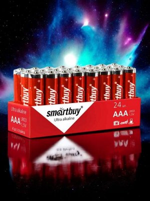 Батарейки AAA (мизинчиковые) алкалиновые LR03, комплект 24 батарейки (SBBA-3A24S)