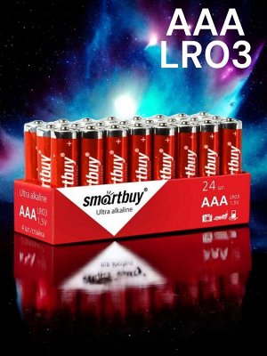 Батарейки AAA (мизинчиковые) алкалиновые LR03, комплект 24 батарейки (SBBA-3A24S)