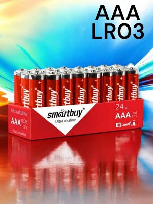 Батарейки AAA (мизинчиковые) алкалиновые LR03, комплект 24 батарейки (SBBA-3A24S)