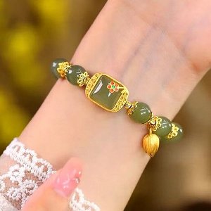 Женский браслет из искусственного нефрита
