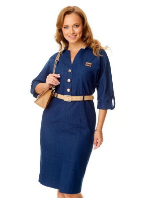 Платье Платье VI.ORO VR-1143 деним 
Состав: Вискоза-24%; Хлопок-70%; Эластан-6%;
Сезон: Осень-Зима
Рост: 170

Модель отшивается под заказ. 10-14 дней.Платье женское полуприталенного силуэта, заужено 