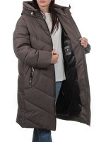2413 GREY BROWN Пальто зимнее женское (200 гр. холлофайбер)