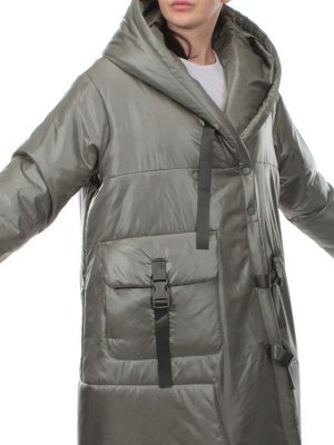 BM220 GREEN Пальто зимнее облегченное женское (120 гр. холлофайбер)