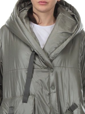 BM220 GREEN Пальто зимнее облегченное женское (120 гр. холлофайбер)