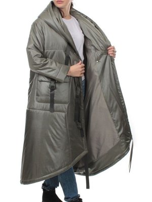 BM220 GREEN Пальто зимнее облегченное женское (120 гр. холлофайбер)