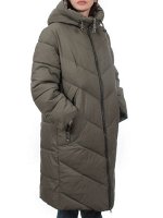 2413 GREY GREEN Пальто зимнее женское (200 гр. холлофайбер)
