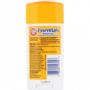 Arm & Hammer, Натуральный дезодорант Essentials, для мужчин и женщин, без запаха, 71 г