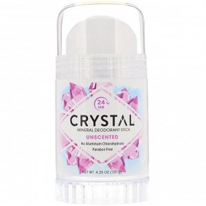 Crystal Body Deodorant, Минеральный дезодорант-карандаш, без запаха, 120 г