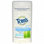 Tom&amp;#x27 - s of Maine, Дезодорант длительного действия с освежающим лемонграссом, 2,25 унции (64 г)