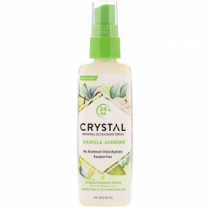 Crystal Body Deodorant, Mineral Deodorant Spray, Vanilla Jasmine, 4 fl oz (118 ml)