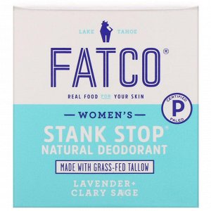 Fatco, Stank Stop Natural Deodorant, Women&#x27 - s, Lavender + Clary Sage, 1 fl oz (29 ml)