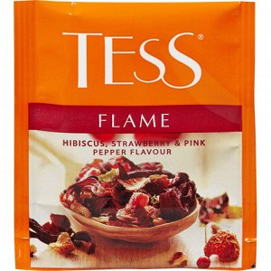 Чай ягодный фруктовый Tess Flame [25пак, земляника, розовый перец, Россия]