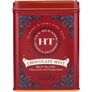 Harney & Sons, HT Tea Blend, со вкусом шоколада и мяты, 20 чайных саше, 40 г (1,4 унции)