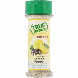 True Citrus, True Lemon, Кристаллизованный лимон и перец, Без соли, 2,12 унц. (60 г)