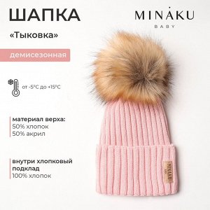 Шапка детская MINAKU, розовая