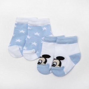 Набор носков "Mickey Mouse", белый/голубой.