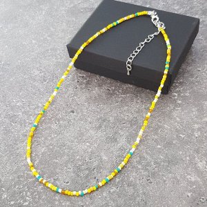 Тренд года! Колье-чокер из бисера, короткое, арт.647.144
