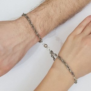 Парные браслеты с кулоном на магните,цвет серебристый, 36609,арт.606452