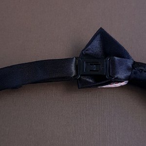 Галстук-бабочка детский, чёрно-розовый, 7026, арт.209.129