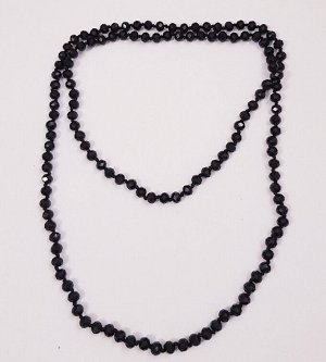 Длинные хрустальные бусы, цвет черный, 708028, арт.748.227