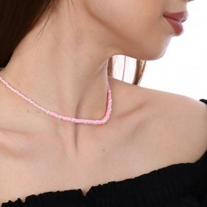 Чокер из бисера с жемчугом, цвет: розовый, арт. 748.342