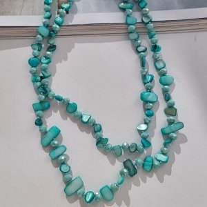 Длинное колье из натуральных камней, цвет: бирюза, арт.018.796