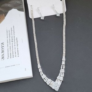 Комплект ожерелье и серьги с цирконом, 54165,арт. 017.038