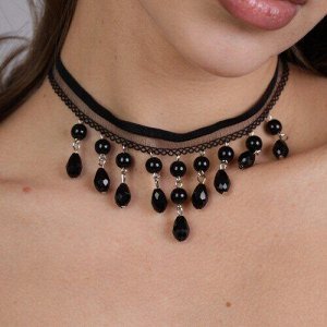 Чокер ажурный с подвесками, цвет: черный, арт. 018.401