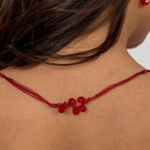 Комплект серьги и колье, цвет красный, 018.722