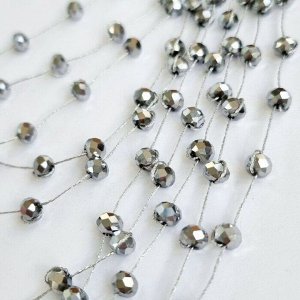 Комплект серьги и колье, цвет серый, 018.725