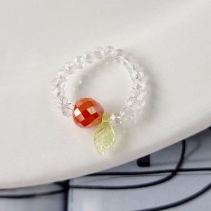 Кольцо-резинка с кулоном, из хрустального бисера, с переливом, арт.204.092