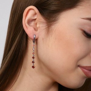 Серьги висячие посеребрение с фианитами, коллеция "Дубай", арт. 847.688
