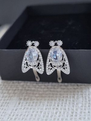 Серьги коллекция "Дубай", покрытие посеребрение, А01651, арт.747.201