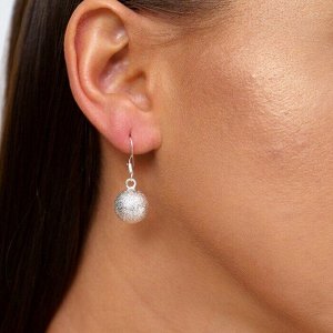 Серьги висячие с шариками, покрытие посеребрение, №013025, арт. 001.329